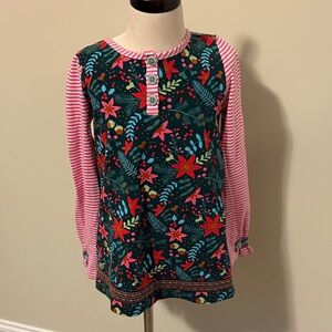Matilda Jane holiday Pink and Green Floral Long Sleeve Tee